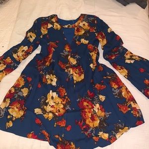 Floral mini dress, M